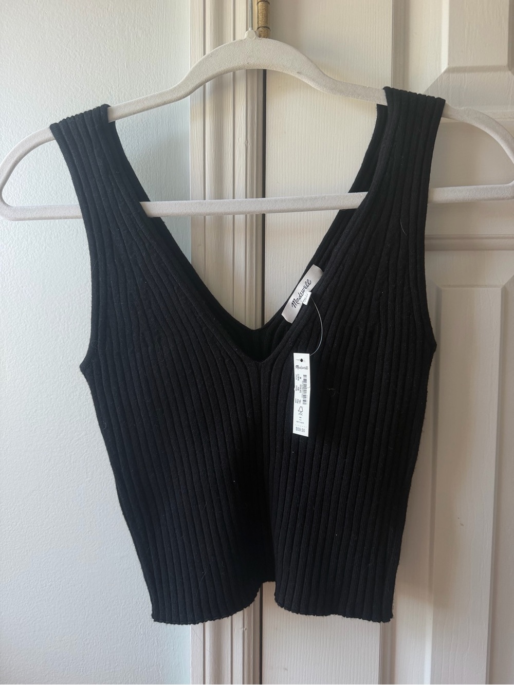 NWT madewell sweater v neck tank top wide strap stretchy Medium